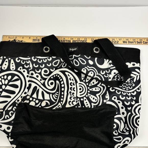 Thirty One Black & White Parisian Pop Tote Bag Paisley Parade 31 - Picture 13 of 13
